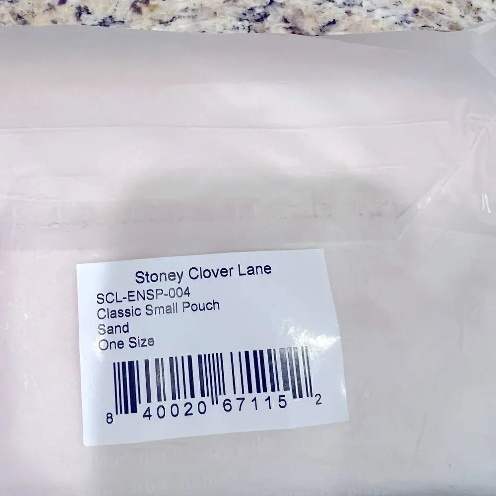 Stoney Clover Lane classic small pouch in color Sand brand new in bag with tags